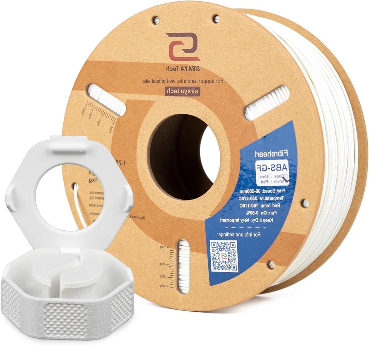 3D Printer Filament - Glasvezel PLA - Industrieel Printen - Hittebestendig 93°C - 1kg - Wit