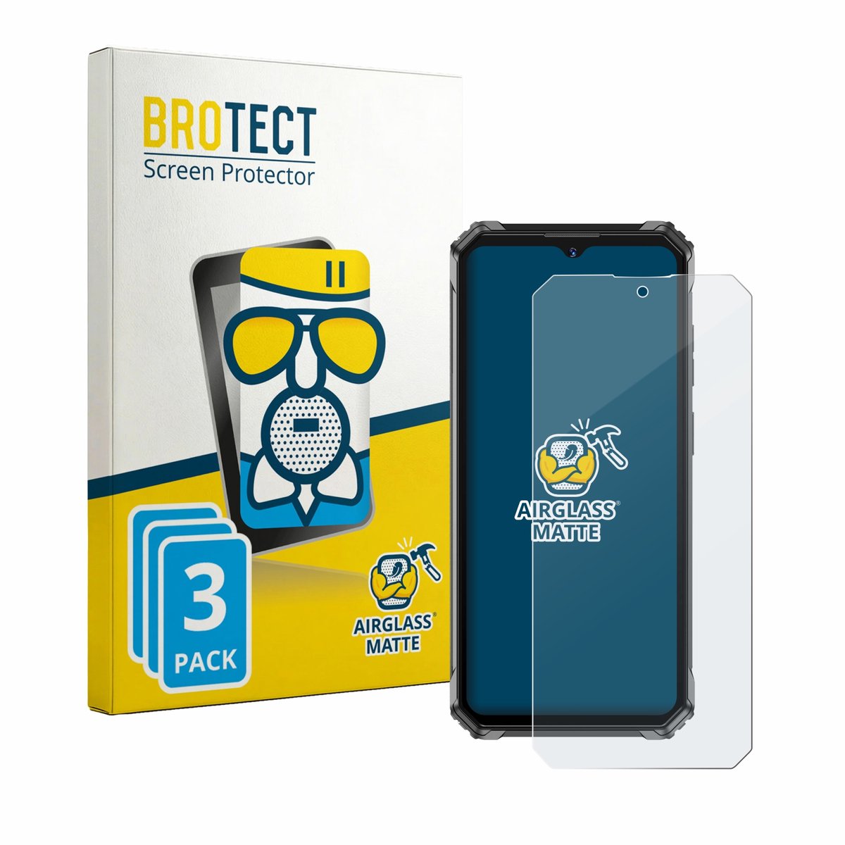 BROTECT - Screenprotector voor Oukitel G7 - Folie Beschermfolie Beschermglas matte 3 Stuks
