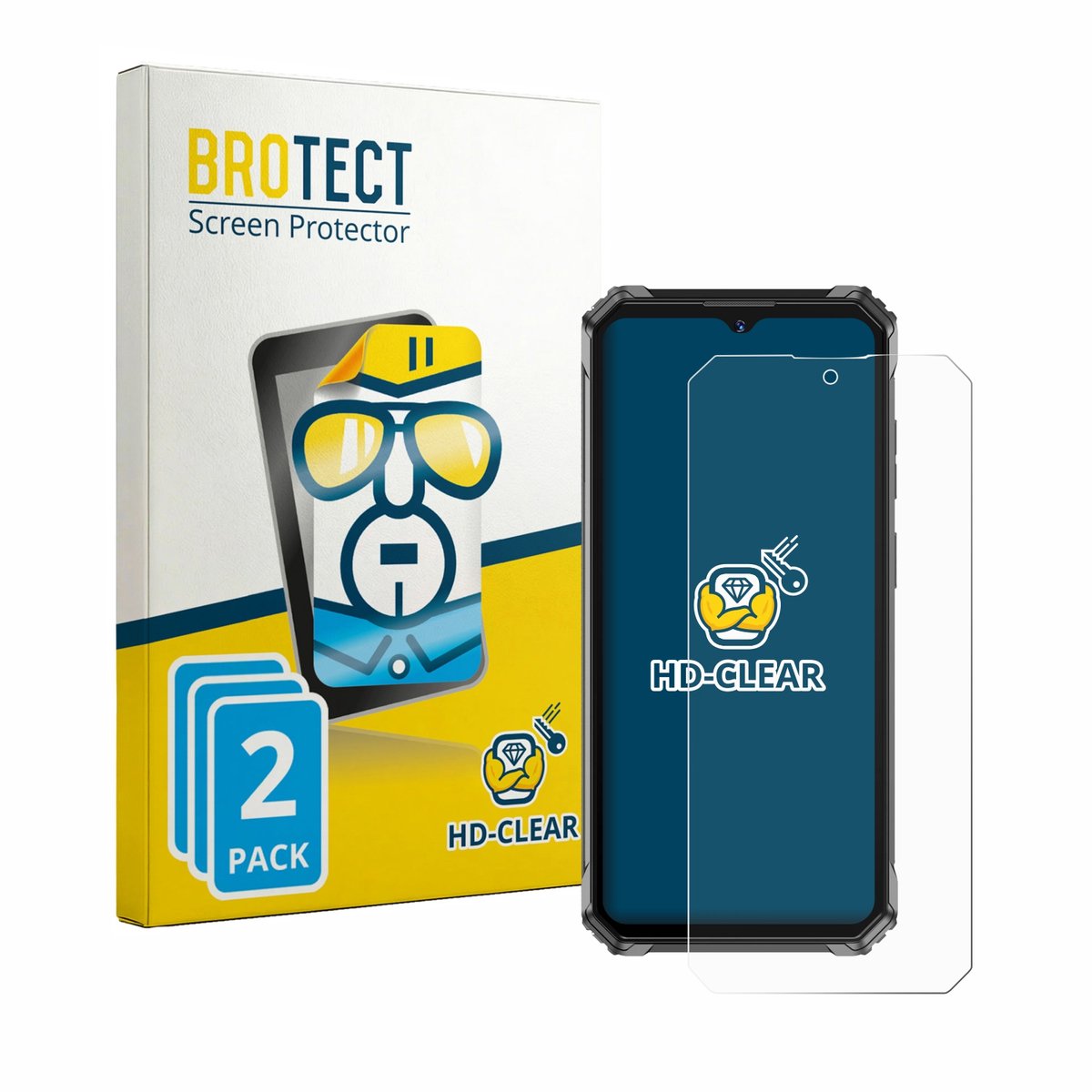 BROTECT - Screenprotector voor Oukitel G7 - Folie Beschermfolie transparant 2 Stuks