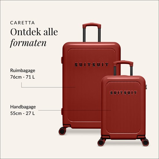 SUITSUIT Koffer 75x48x29 cm - Reiskoffer - Koffer groot - TSA Slot - 71L - Caretta - Burnt brick