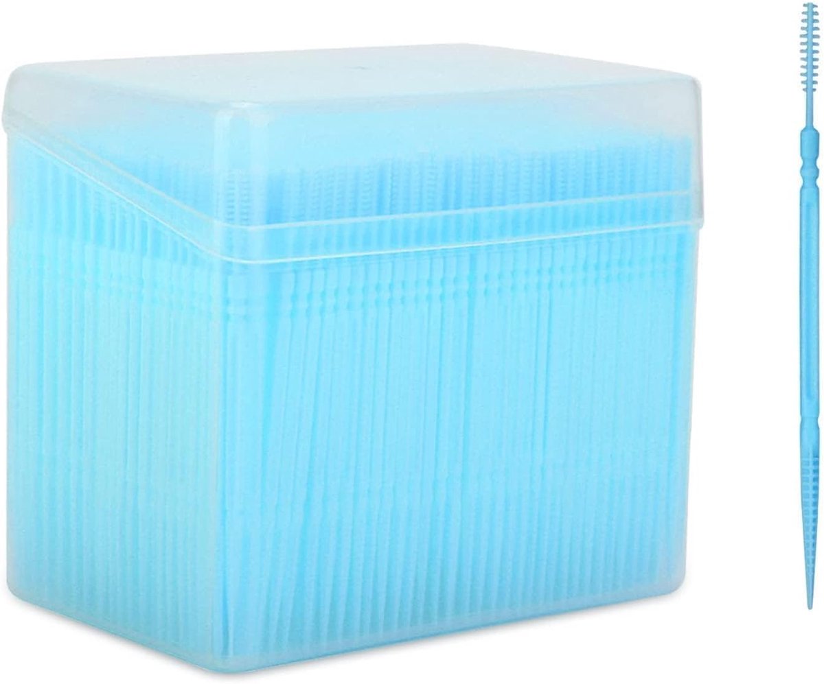 1100pcs Tandenstokers - Dubbelzijdige Tandenstoker - Multi-Color Floss Pick - Ronde Tandenstoker voor Mondverzorging - Tandheelkundige Accessoires (Blauw)
