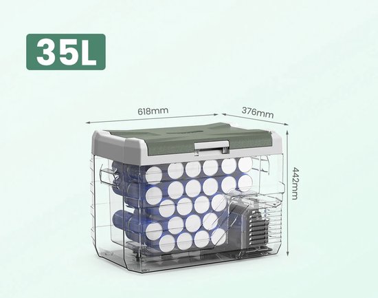 TamTrade Koelbox - Koelbox auto - Frigobox - Koel- en vriesfunctie - 35L - 45dB - Snelle koeling - Ingebouwde batterijbeveiliging van Merkloos — afbeelding 5