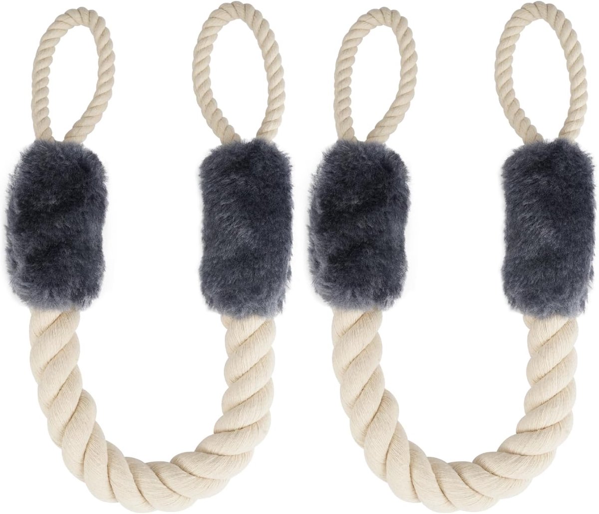 2 Pcs Deur Cord Clips - Katoenen Deurstopper - Deurstopper Klem - Bescherming - Kindveilig - Vingerbeschermer - Koord voor Deuren - Huisdier - Kinderen - Vingerbeschermer 58 cm (Blauw)