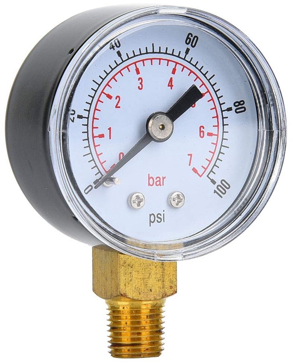 ONF3 - Mechanische Manometer - Drukmeter - Duidelijke wijzerplaat - 1/8 Inch - Nauwkeurige meting - Geschikt voor lucht, olie en water - Mo...