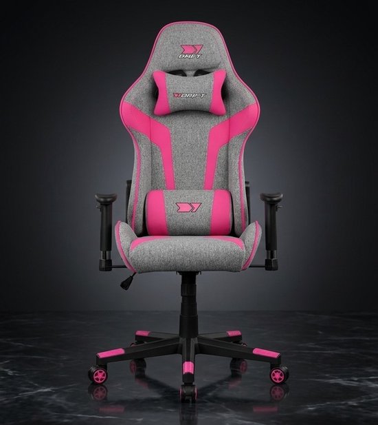 Ergonomische Gaming Stoel DR90 Pro - Grijs - DR90 Pro – Grijs/Roze | - Medahomestore — afbeelding 2
