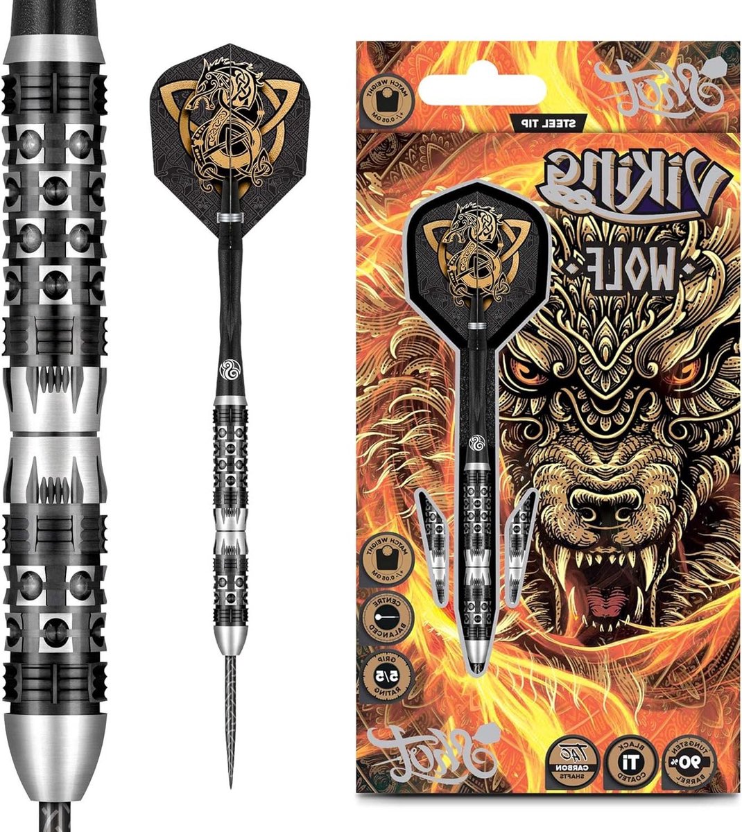 Dartpijlen Set - Stalen Darts - Precisie Werpen - 90% Tungsten Materiaal - 25 Gram - Zilver Zwart