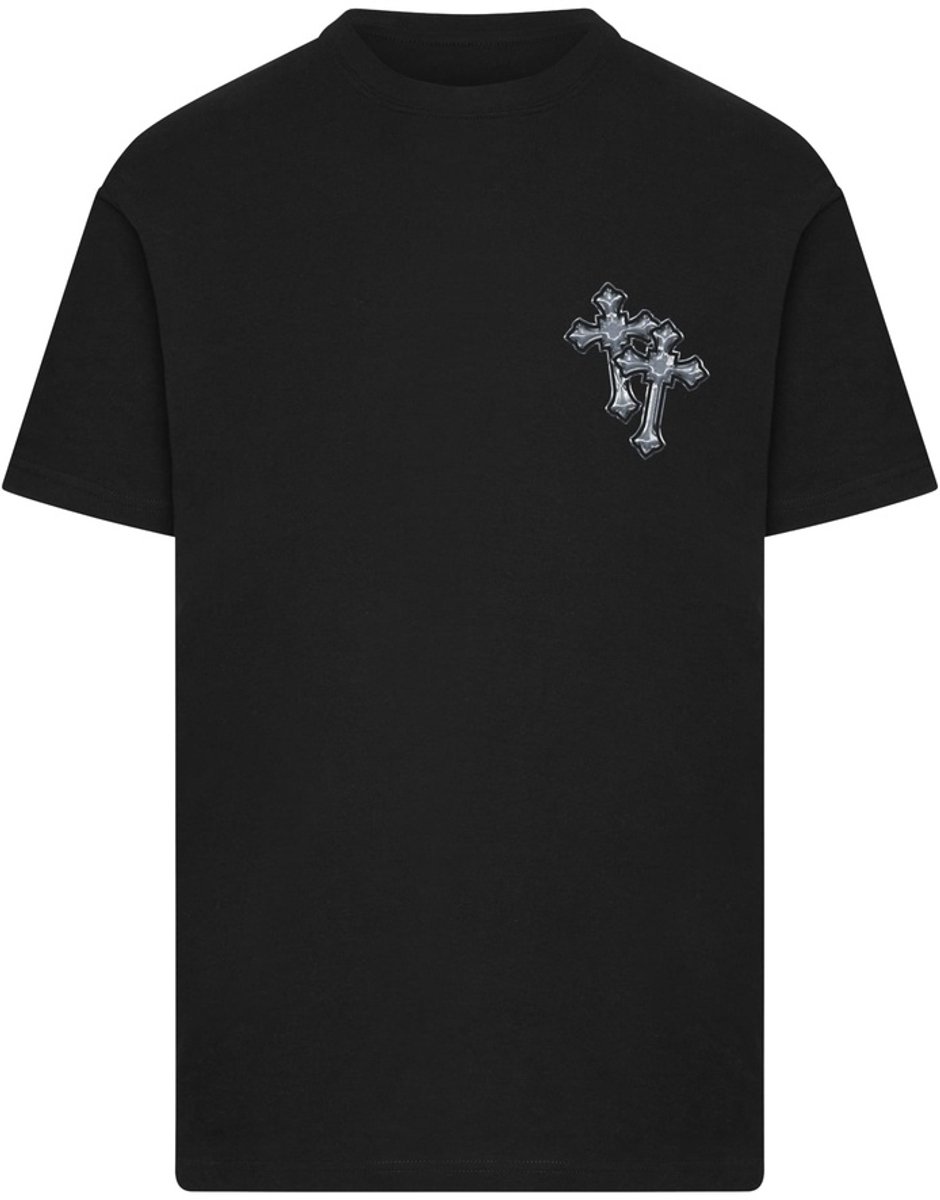 Mister Tee Six Crosses Heren Tshirt S Zwart