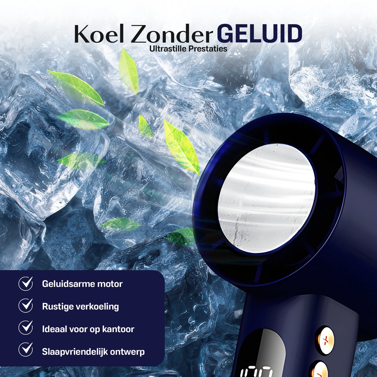 M&W® Mini Ventilator Draagbaar – Handventilator met IJs Koeling – Oplaadbaar USB (3000 mAh) – Stil & Krachtig – 3 Standen – Compacte Zakventilator voor Reizen, Festival, Kantoor & Thuis — afbeelding 11