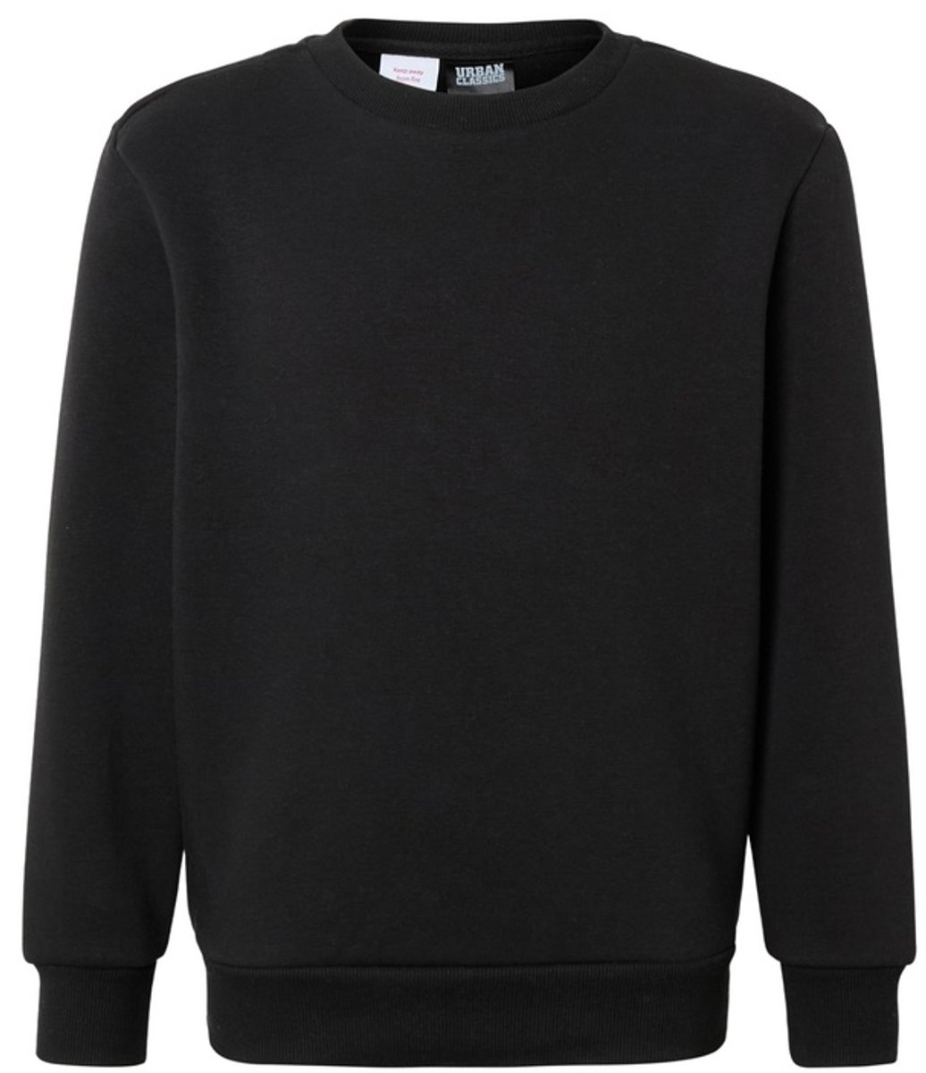 Urban Classics Fluffy crewneck Sweater/trui kids Kids 146/152 Zwart