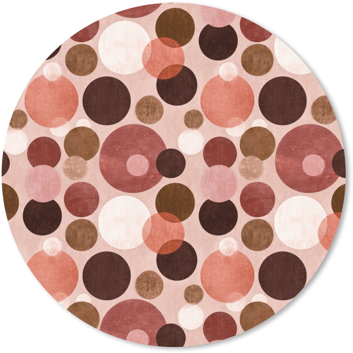 Muismat rond 20x20 cm - Mousepad Cirkels - Modern - Kleurrijk - Ronde muismatten