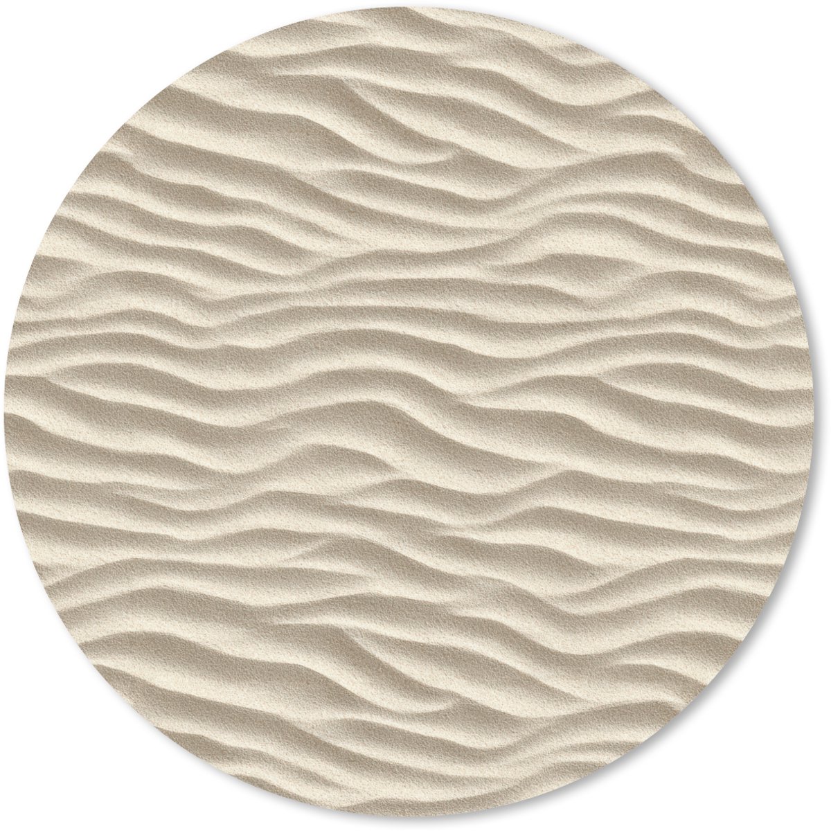 Muismat rond 20x20 cm - Mousepad Zand - Golven - Beige - Ronde muismatten