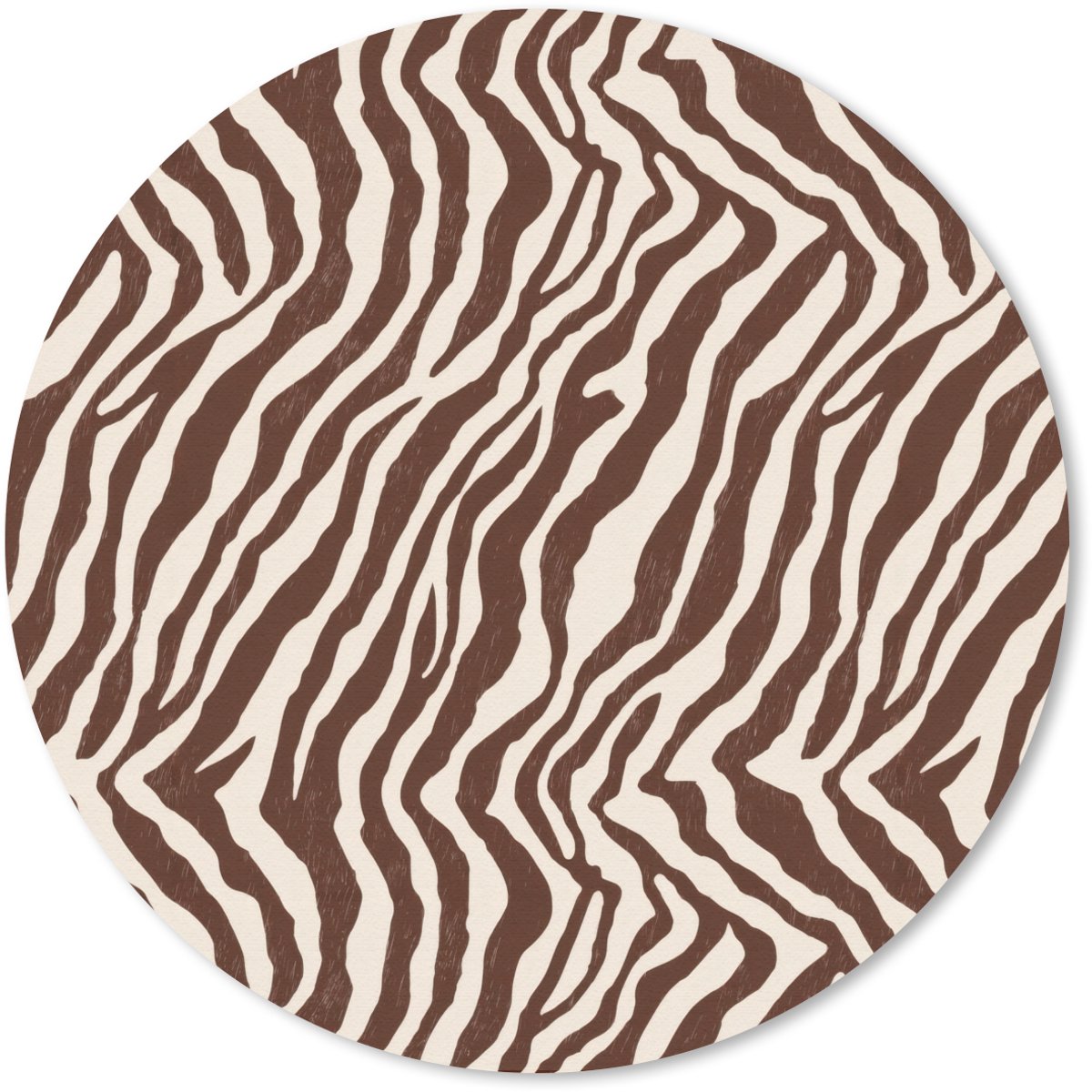 Muismat rond 30x30 cm - Mousepad Zebra - Patroon - Zwart - Wit - Ronde muismatten