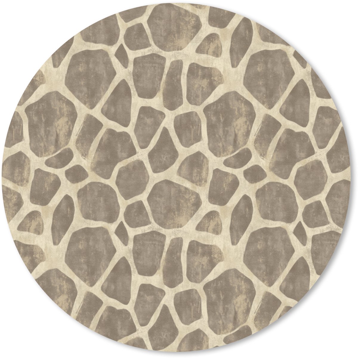 Muismat rond 30x30 cm - Mousepad Giraf - Patroon - Beige - Bruin - Ronde muismatten