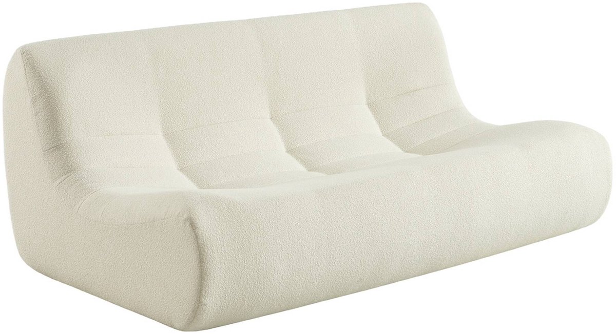 sweeek Fauteuil met getextureerde bouclé stof 3-zits - sokol Wit