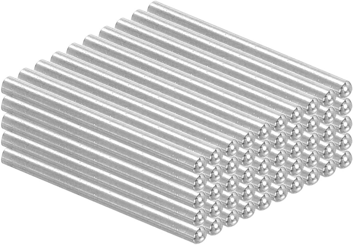 304 RVS Locking Pegs - 2.5 x 30 mm - 1/8 Inch Diameter - 50pcs - Rond Hoofd - Platte Bevel Eindstukken - Metaal Centering Pins - Bunk Bed Pegs