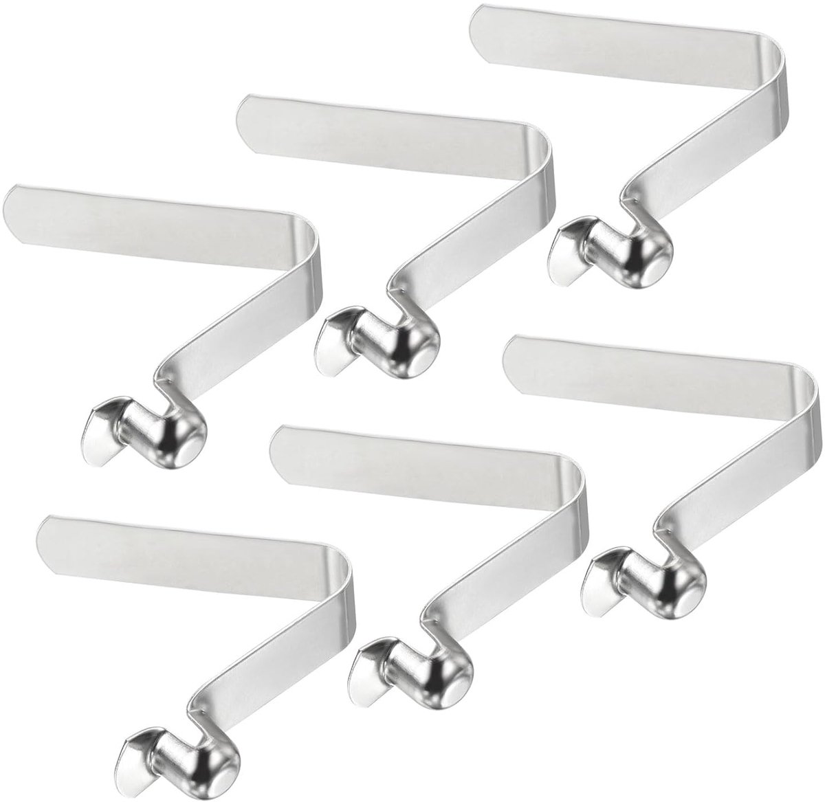 8.3 x 8mm Kayak Paddle Clamps - Pack of 6 Clips - V-Shape Steel Tent Pole - Spring Knob - Locked Tube Rod - Camping Tent Accessoires