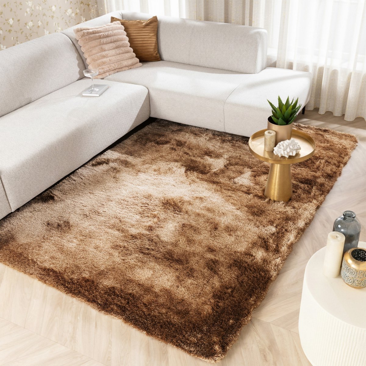Studio Clarice Hoogpolig vloerkleed - Glorious Taupe - 80x150cm
