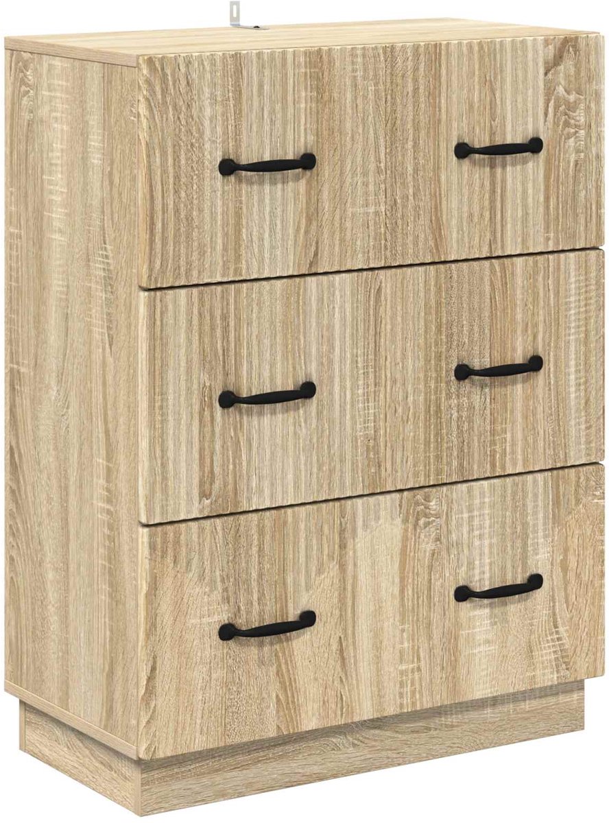 vidaXL Ladekast - Sonoma - Eiken - 66 - x - 34,5 - x - 87 - cm - Bewerkt - hout Sonoma eiken