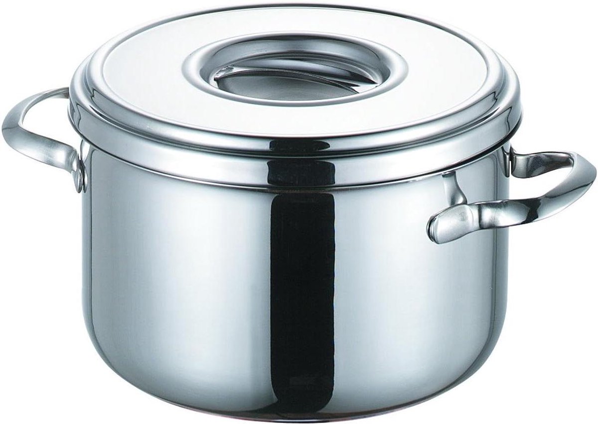 Vleespan - Braadpan - Langzaam Garen - Energiebesparende koperen bodem - 24 cm 5.5 Liter - Zilver