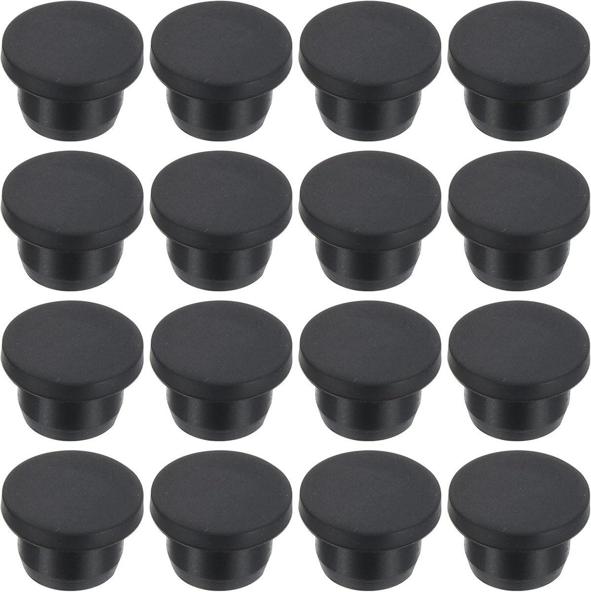 15.5mm Diameter Rubber Hole Plugs - 16pcs Silicone Rubber Round Hole Stopper voor 15mm Gaten - Zwart