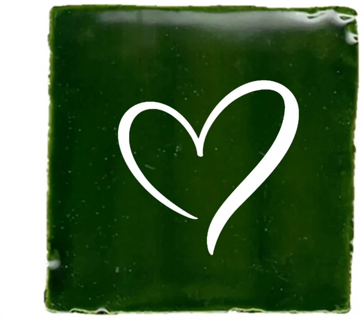 Gekleurd tegeltje - Hart icoon - Groen - Handgemaakte tegel | Spreuktegel | Tegeltjes met Spreuken | Tegeltjeswijsheid | Tegeltje tekst | Origineel cadeau