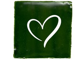 Gekleurd tegeltje - Hart icoon - Groen - Handgemaakte tegel | Spreuktegel | Tegeltjes met Spreuken | Tegeltjeswijsheid | Tegeltje tekst | Origineel cadeau