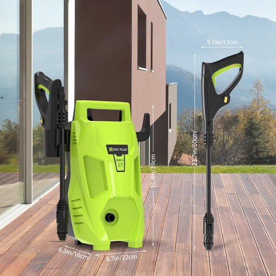 Trexxo - hogedrukreiniger - 3 in1 verstelbaar mondstuk - 7 meter lange slang - Groen - 2200W 180Bar Hogedrukreiniger - 220V van Merkloos	 — afbeelding 2