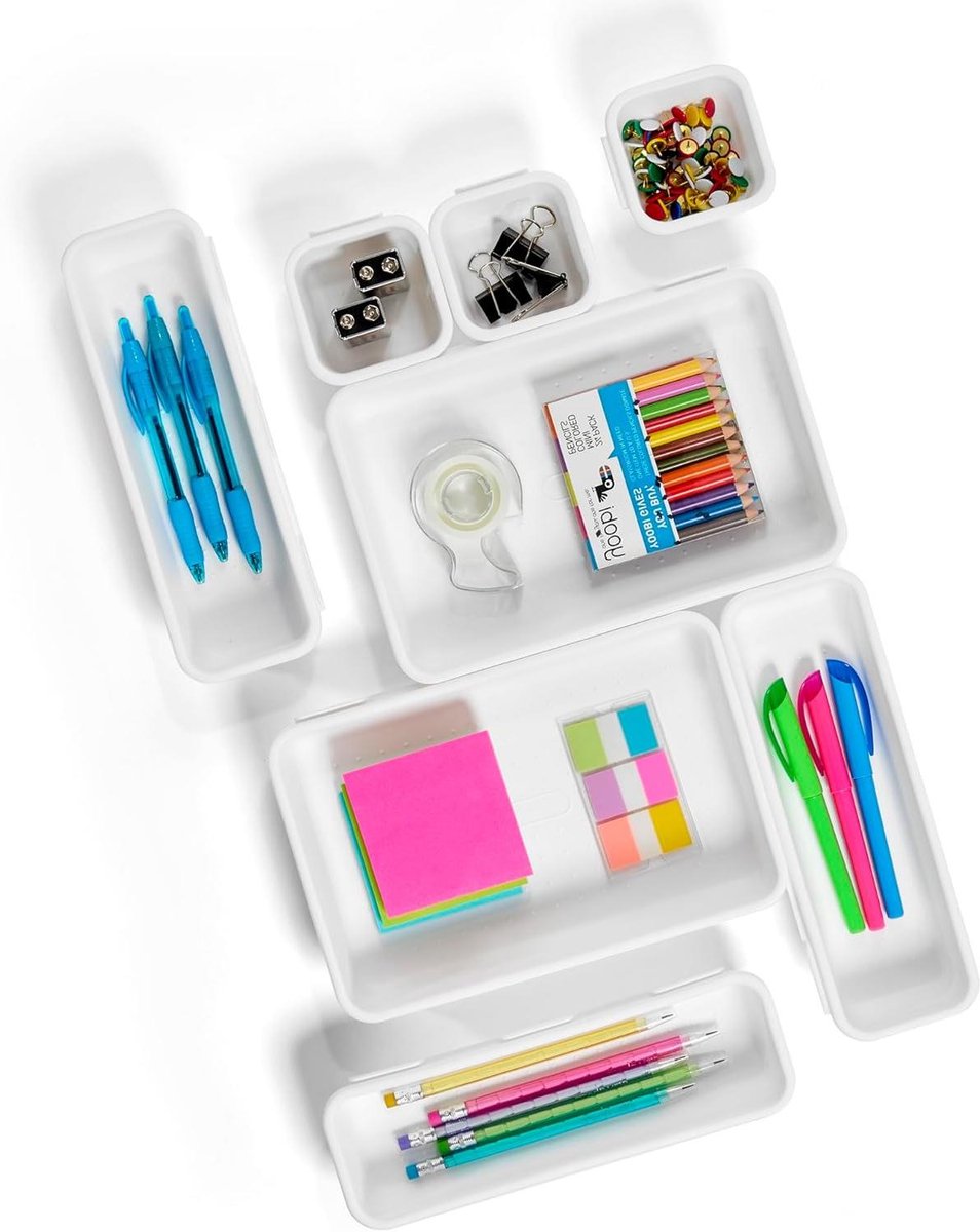 Lade Organizer Set - Opbergbakjes - Huis Ordenen - In elkaar grijpend ontwerp - 8 Delig - Wit