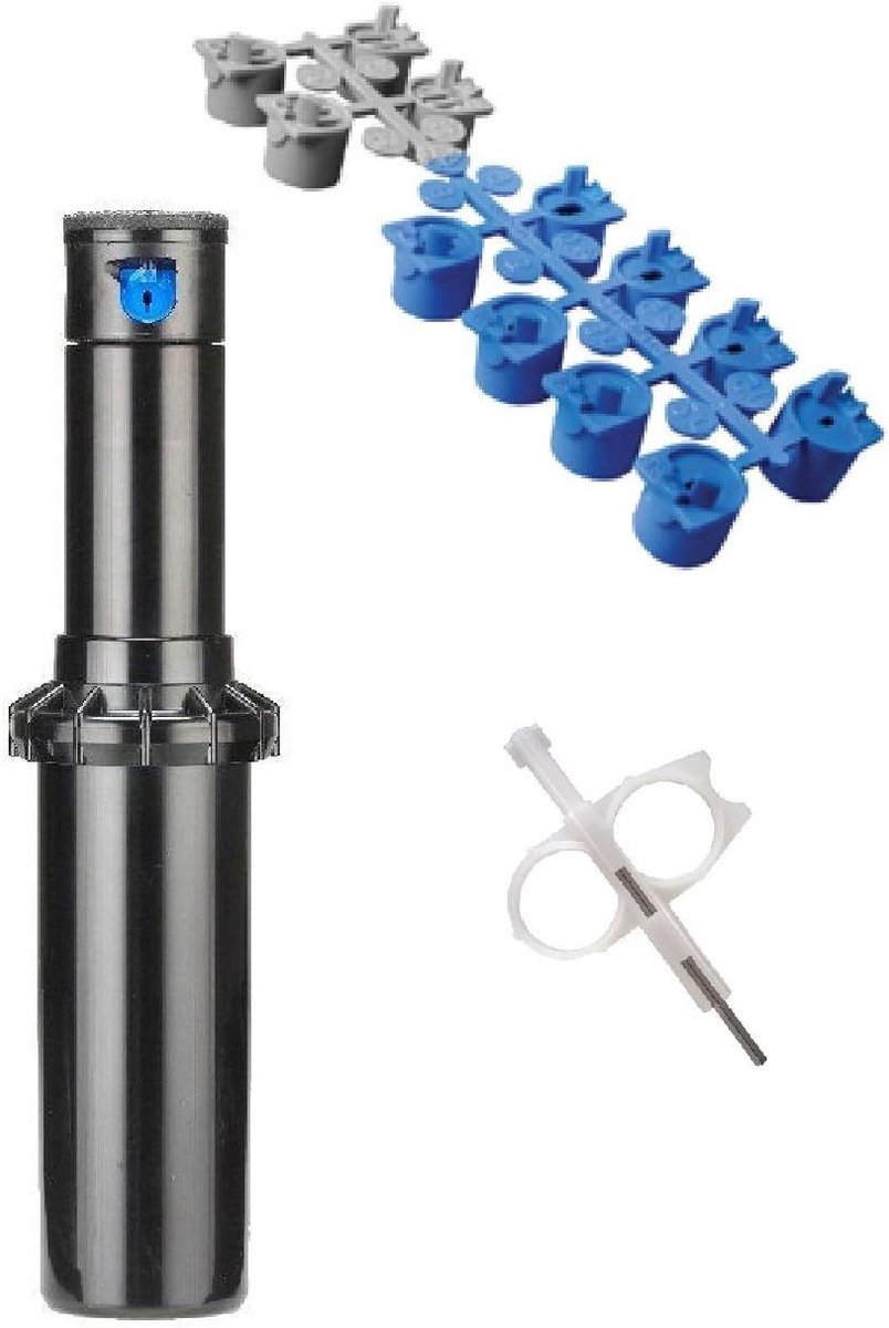 Sproeikop Rotor - Gras Besproeier - Gazon Beregening - Compleet met Mondstukken - 3 Stuks - Zwart