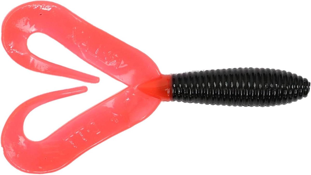 Rubberen aas - Zacht kunstaas - Vissen op roofvis - Dubbele twisterstaarten - 10 stuks 10 cm - Zwart Super Rood