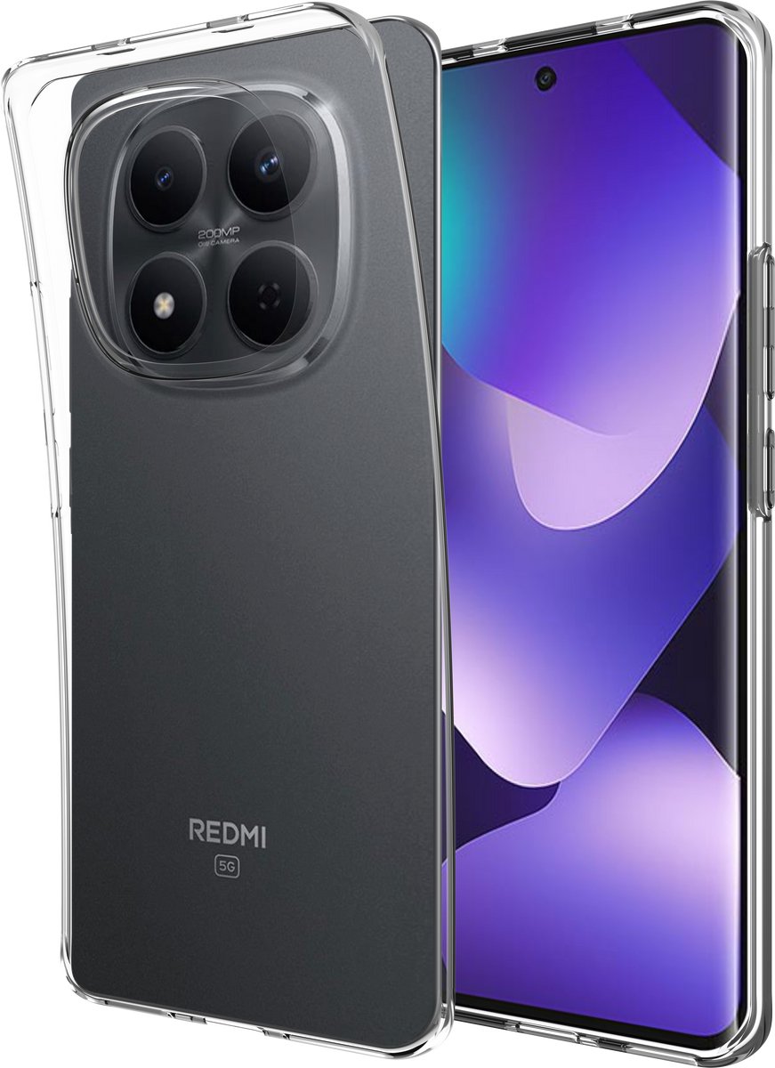 Just in Case hoesje geschikt voor Xiaomi Redmi Note 15 (4G/5G) Hoesje Siliconen - Flexibele Case - Transparant