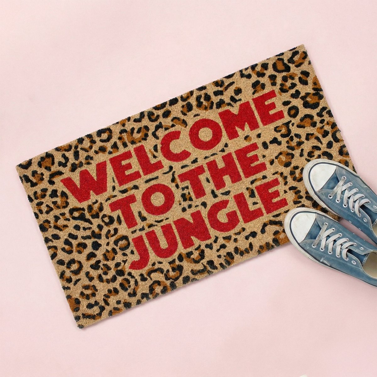 Deurmat Welcome to the Jungle - 40x70 cm - Coir & Vinyl - Luipaardprint - Antislip