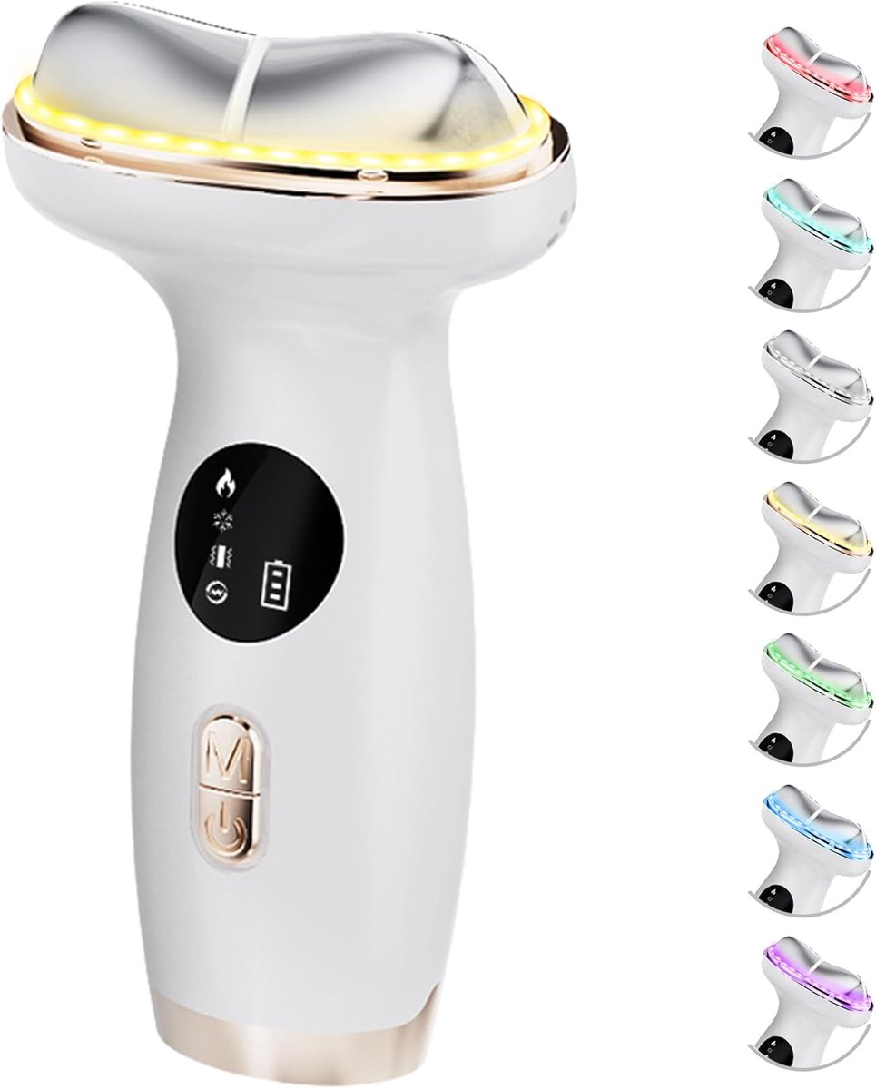 Elektrische Gua Sha 7‑in‑1 – Warm/Koud + LED – Gezicht & Hals – Lymfedrainage – Anti‑Aging & Facelift