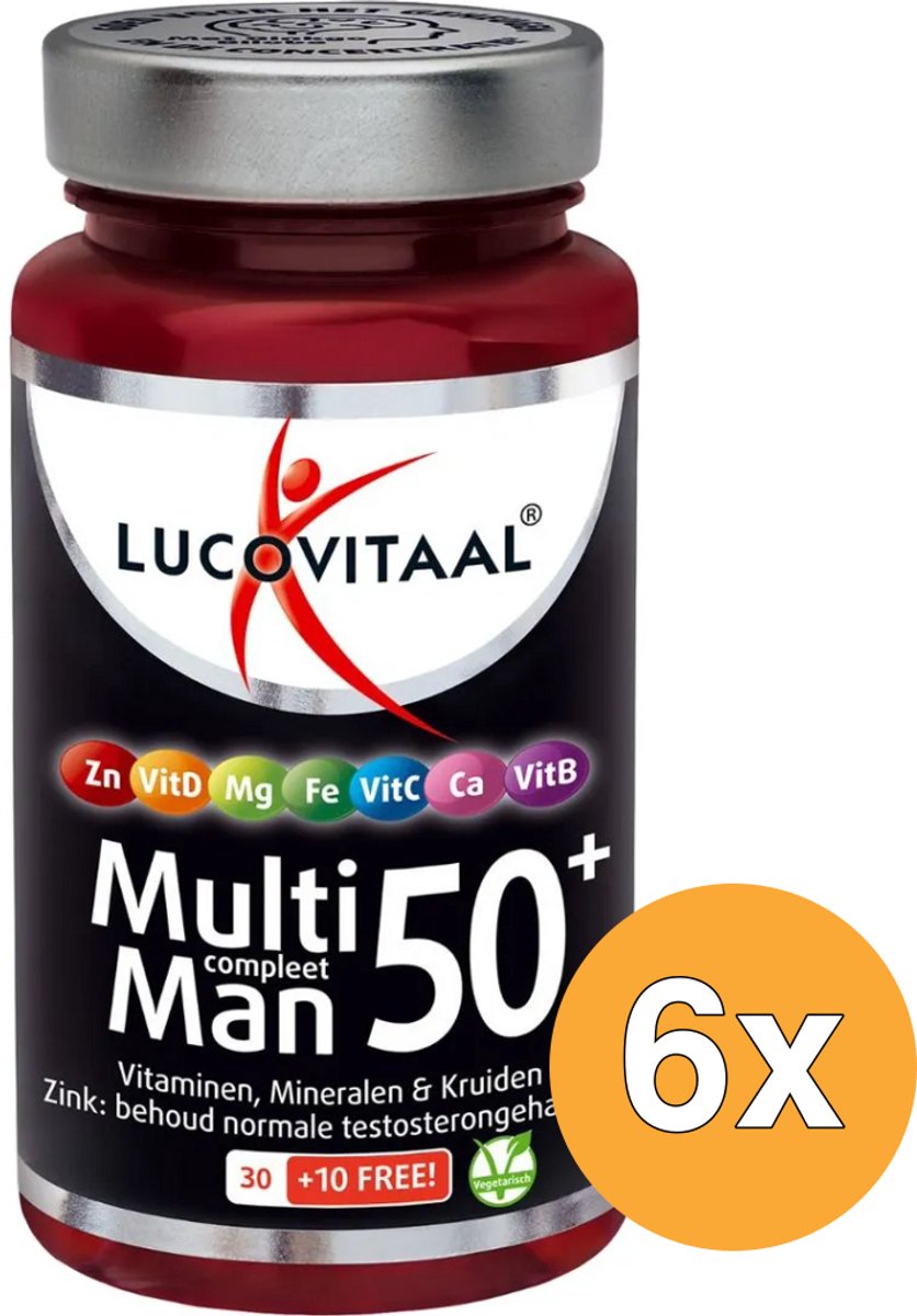 6x Lucovitaal Multi Compleet Man 50+ (40 tabletten)