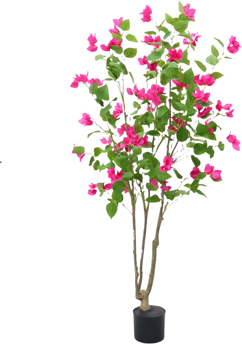 Happiq Kunstmatige Bougainvillea Boom - Voor thuiskantoor en interieurdecoratie - Bloeiend en ingemaakt - 150 cm / In pot - 150cm Groen