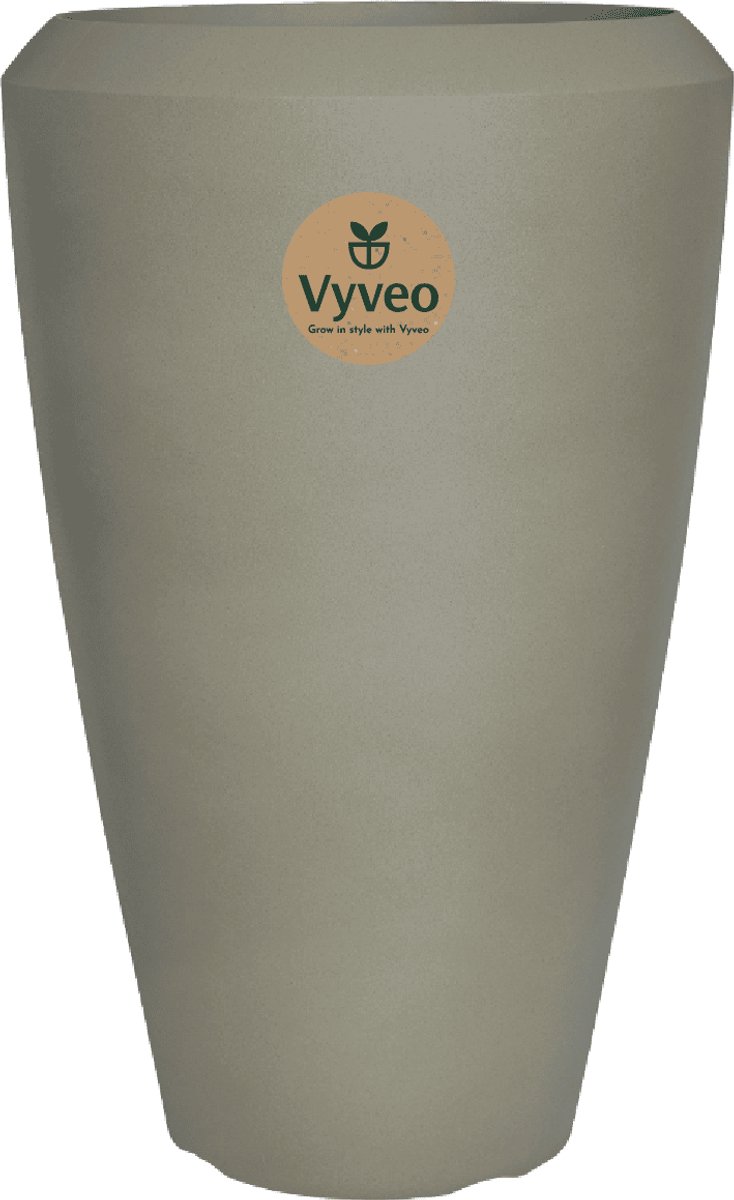 Vyveo - Vaas Nalou - 55x86 - Beige - Bloempot voor binnen en buiten - Lichtgewicht - Breukbestendig - Vorstbestendig - UV-bestendig