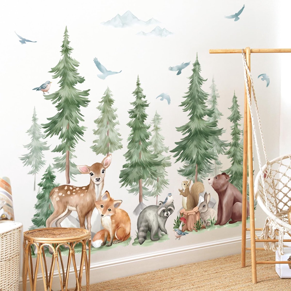aladdien - Wanddecoratie - Dierenwandsticker - Perfect voor kinderkamer - Gemaakt van hoogwaardig PVC - Makkelijk aan te brengen - Waterdicht - Gesc..