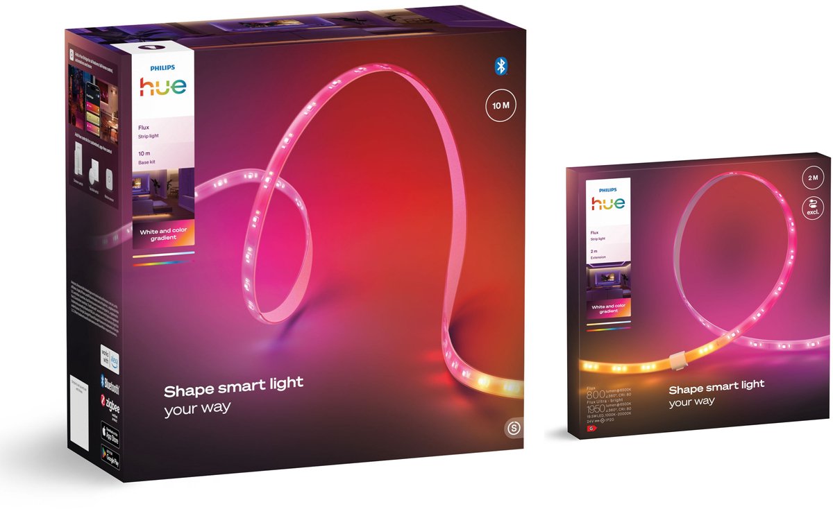 Philips Hue Flux LED strip 12 Meter - Wit en Gekleurd Licht - Light Strip - Incl. Voedingskabel - Hue White and Color Ambiance — afbeelding 7
