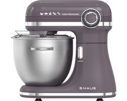 Swiss Haus® KM1807 Keukenmachine 1500W – 7.0L Keukenrobot - RVS Mengkom met Handgreep – 12 Snelheden – Multifunctionele Keukenmixer met Accessoires - Paars