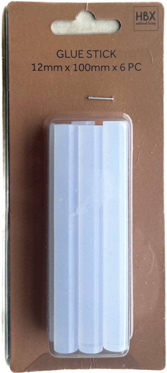 Lijmstoks 12mm 6 stuks naturelHBX Deco