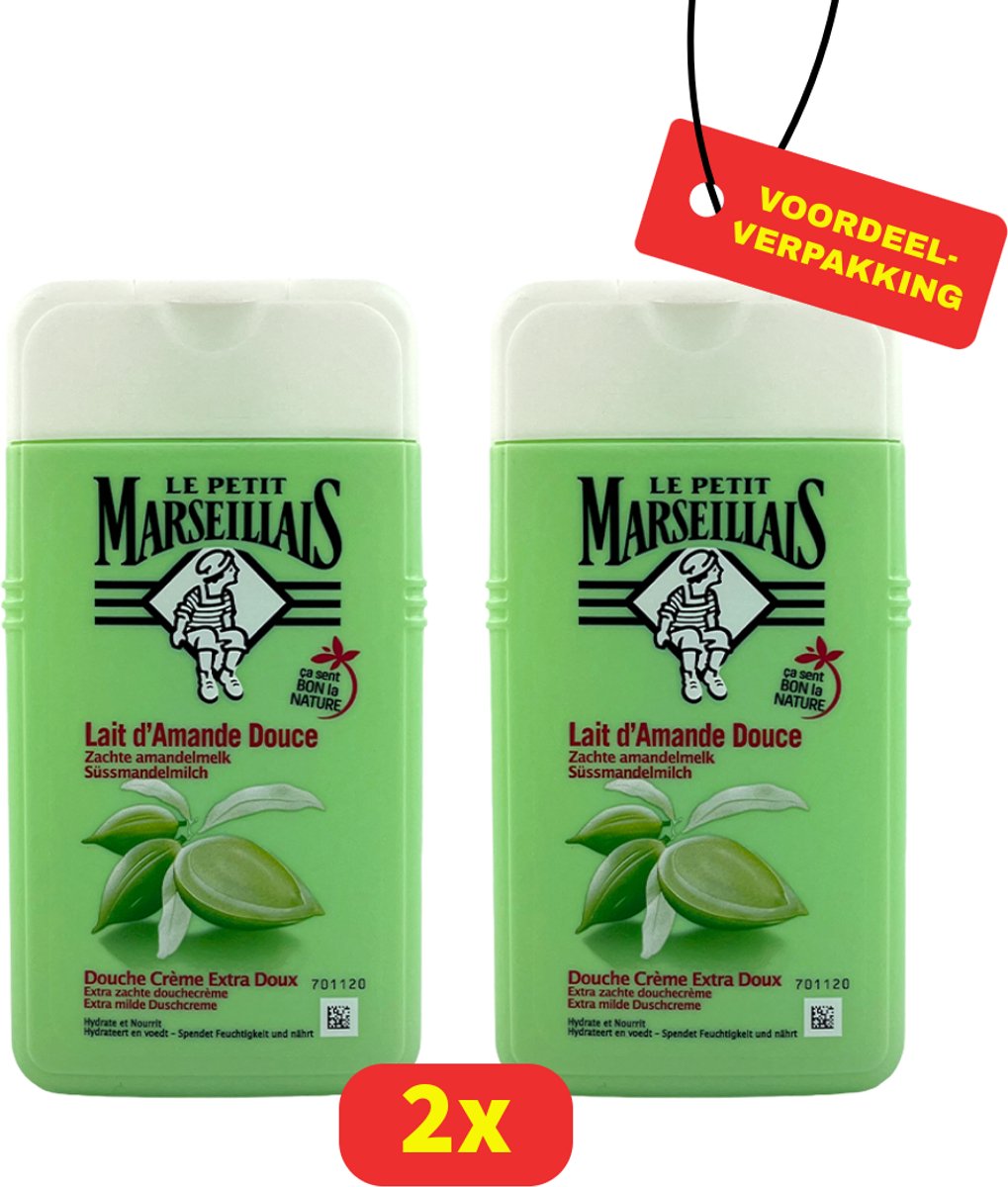 Le Petit Marseillais - bio douchegel - voedende douchecrème met amandelmelk - 2x - Voordeelverpakking!