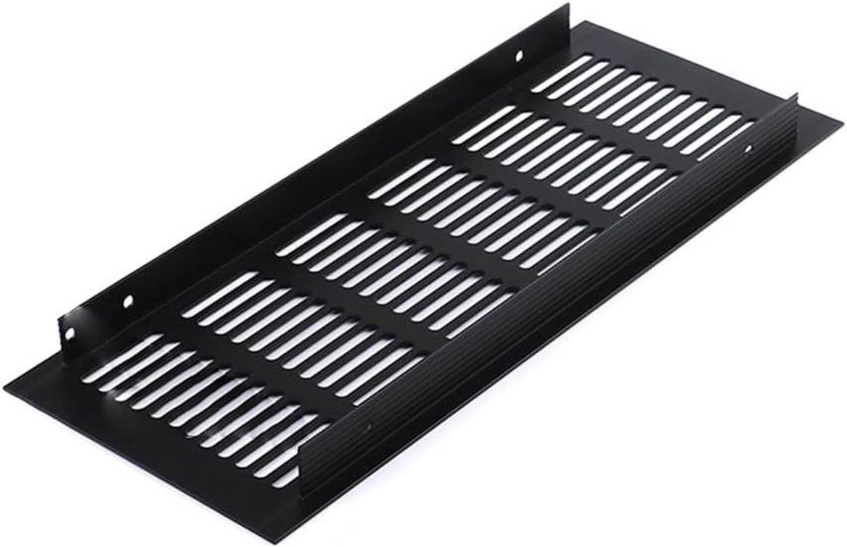 Ventilatierooster - Lamelrooster Afdekking - Ventilatie Gesloten Ruimtes - Corrosiebestendig Aluminium - 100 x 300 mm - Zwart
