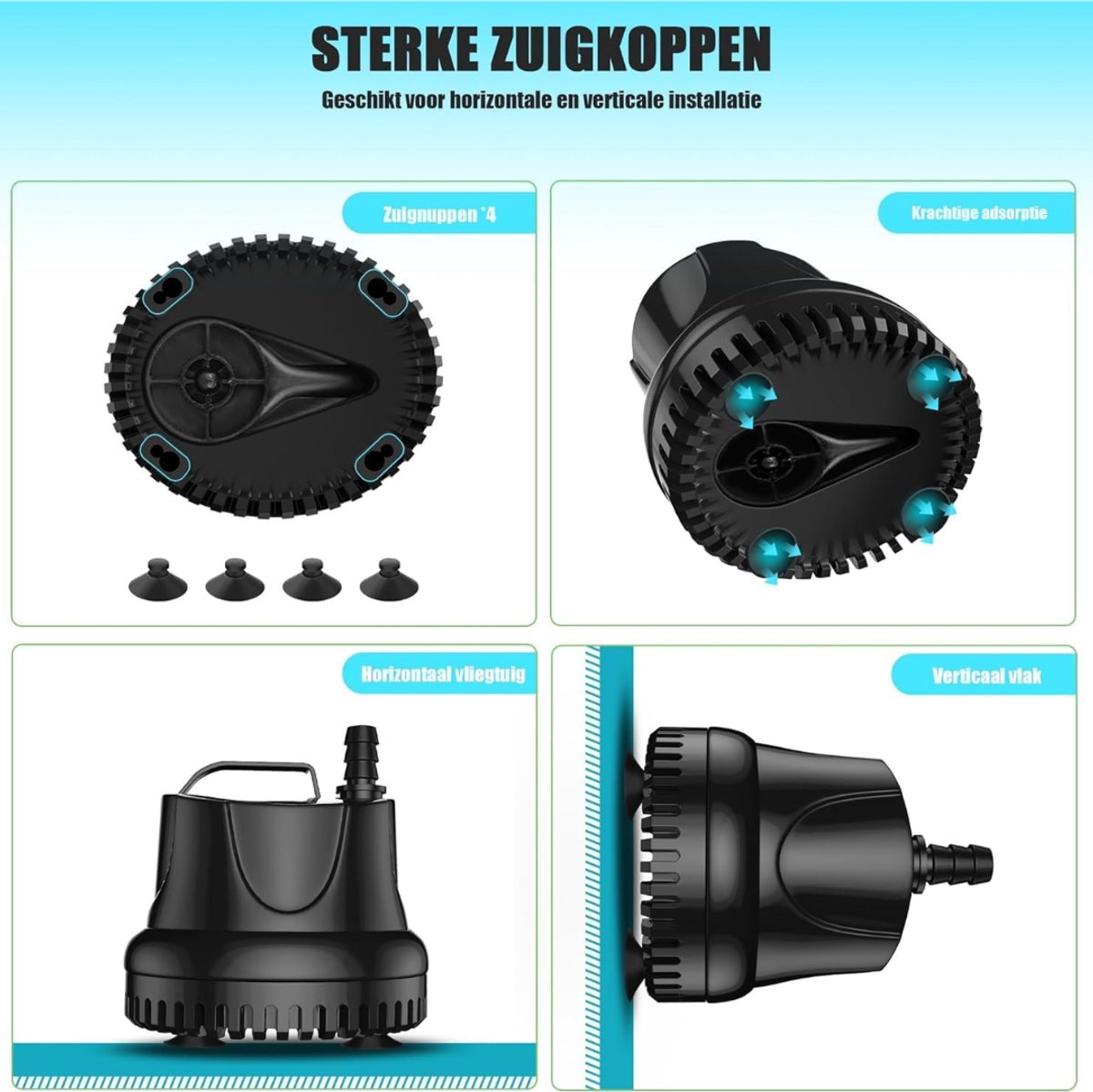 HEZIVO® Regentonpomp - Bewateringspomp Regenton - Tuinpomp - Dompelpomp - 25 W - 2500 l/u – foto 4