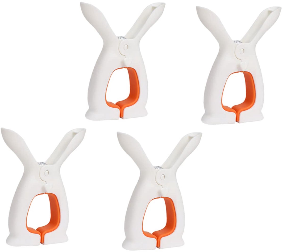 carmdering - Dekenklemmen - Waslijnklemmen - Windbestendige Klemmen - Set van 4, kunststof, sterke grip, lichtgewicht - Voor dekens, handdoeken, kleding, sjaals, hoeden, strandlakens - Perfect voor buitenlijnen en reizen - Oranje