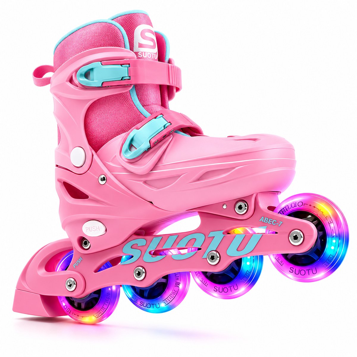 Suotu Skeelers Inlineskates Verstelbaar Lijn: S78 Skeelers meisjes en jongens Roze