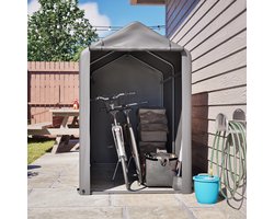 Re-purelife® Fietsgarage 187×100×160 cm - weerbestendige fietsentent met zwart gepoedercoat stalen frame en PE-zeil donkergrijs - voor fiets, motor en tuingereedschap op balkon, terras of in de tuin