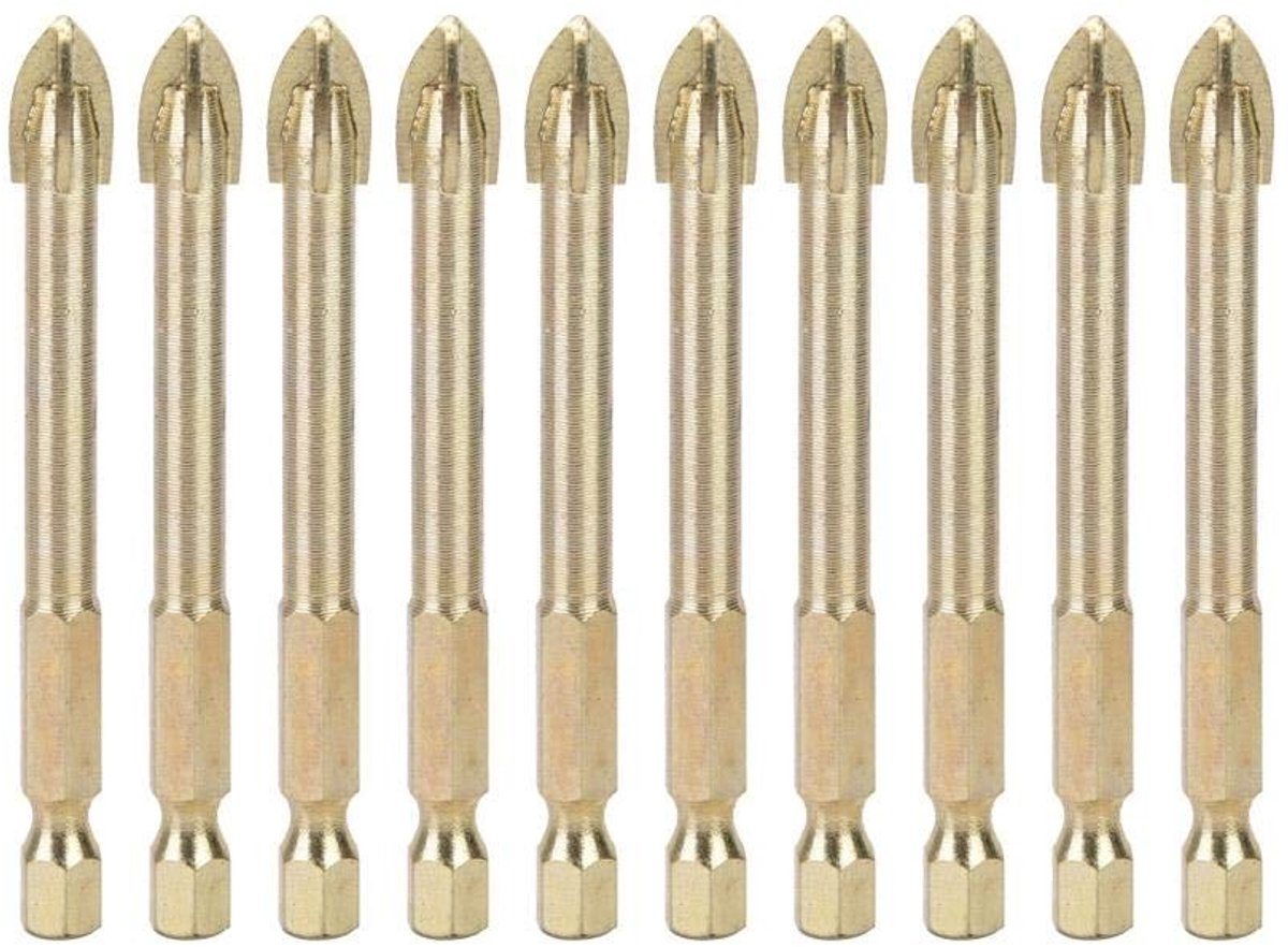 Dailygoods - Dailygoody - Drill - Keramische Tegels - 10 Stuks 8mm - Harde Legering - Snelle Boorervaring - Geschikt voor Glas en Hout - 10 Stuks