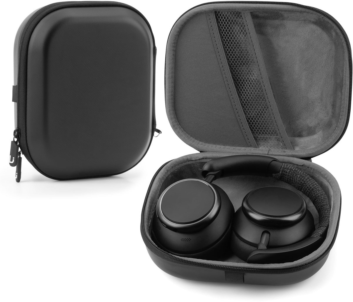 Dailygoods - Dailygoody - Hoofdtelefoon draagtas - Compatibel met Anker hoofdtelefoons - Beschermende harde schaal - Zwart - Oplader en kabel opslag - Ideaal voor