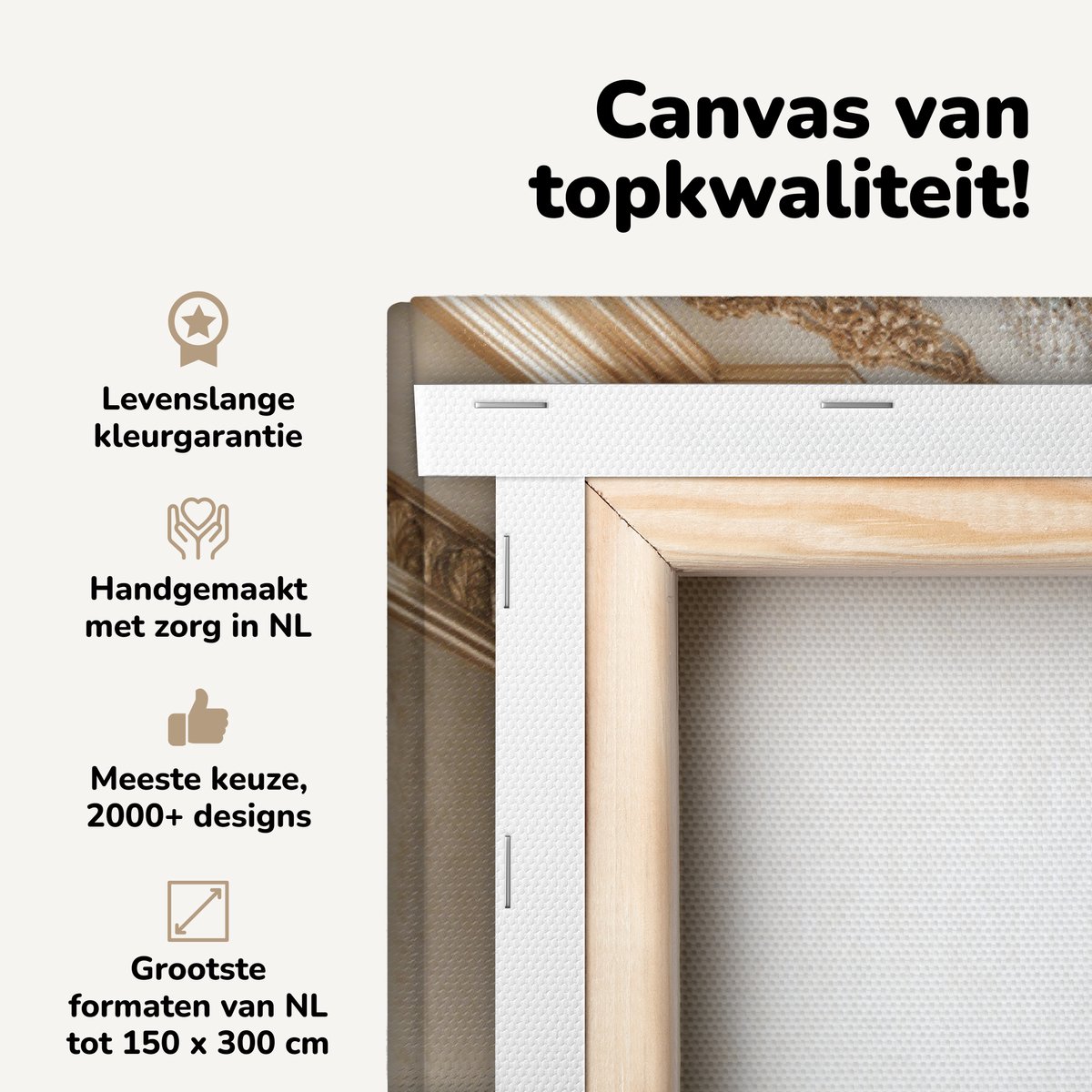 Canvas schilderij 120x90 cm - Wanddecoratie Villa met een marmeren vloer en een kroonlucht