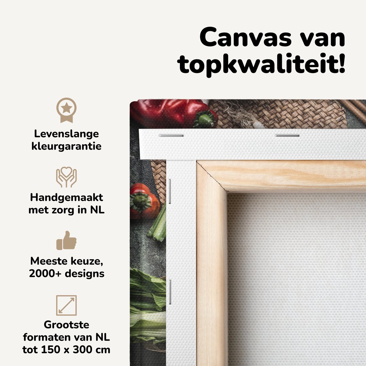 Canvas schilderij 40x30 cm - Wanddecoratie Wok uit de Aziatische keuken - Muurdecoratie wo